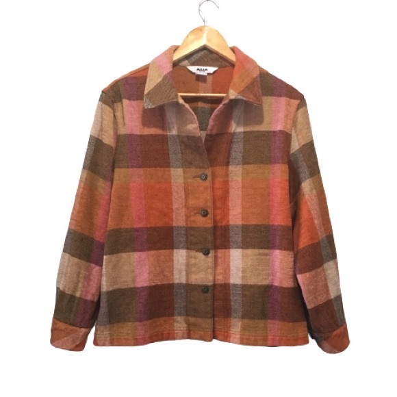 Vintage Jackets & Blazers - 1X Vintage Plaid Fall Colours Button-Up Jacket